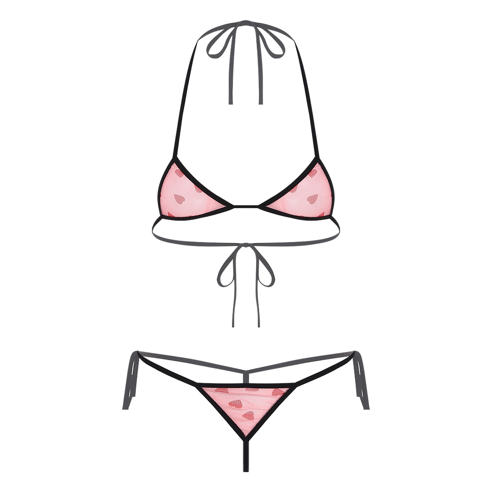 Lace Bralette Set - Womens Micro Mini Bikini Lingerie Ondergoed